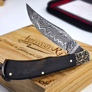 Navaja en Acero de Damasco Patrón Aleatorio