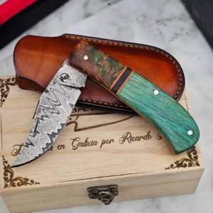 Navaja en Acero de Damasco Patrón Aleatorio