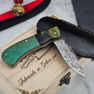 Navaja en Acero de Damasco Patrón Aleatorio